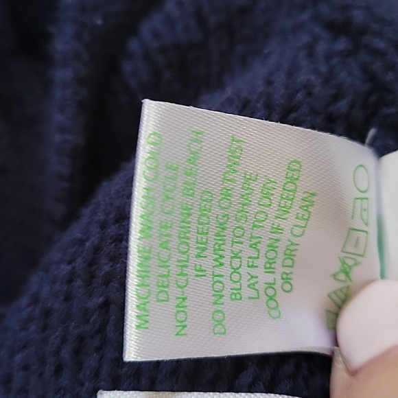 Lilly Pulitzer Knit Poncho Sweater Navy Blue Coastal‎ Beach Size Small - Picture 9 of 10